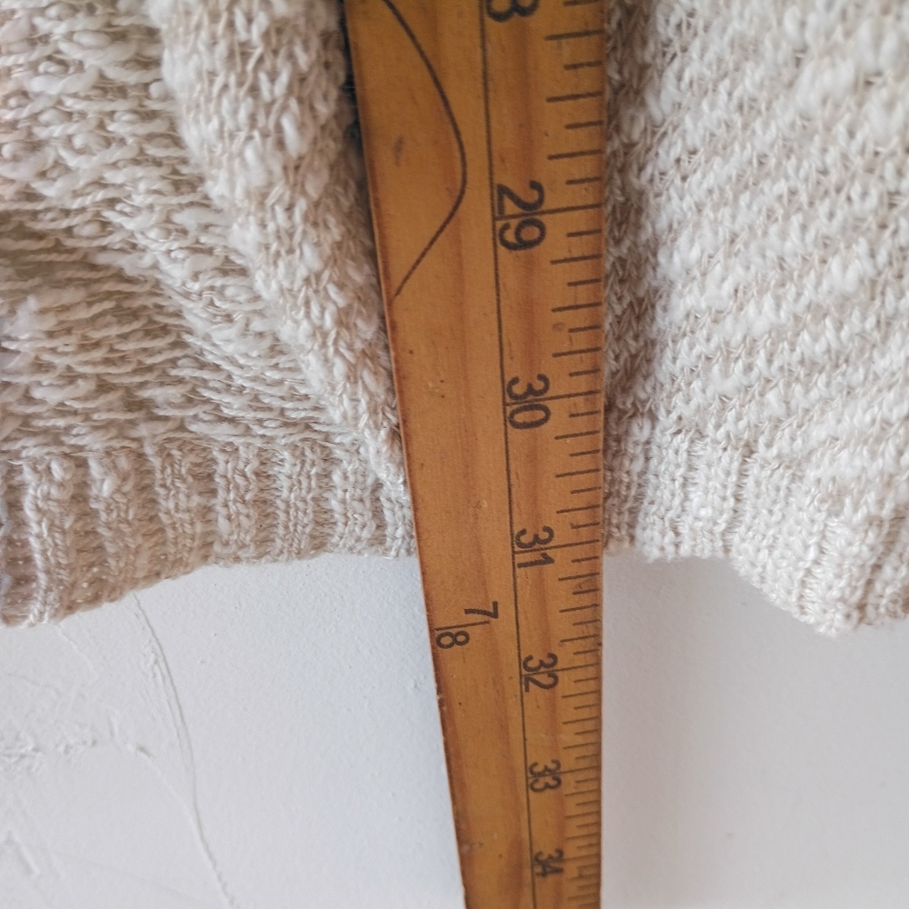 ABSOLUTELY Striped Open Front Knit Cardigan Cream Red Blue Medium - Picture 6 of 7